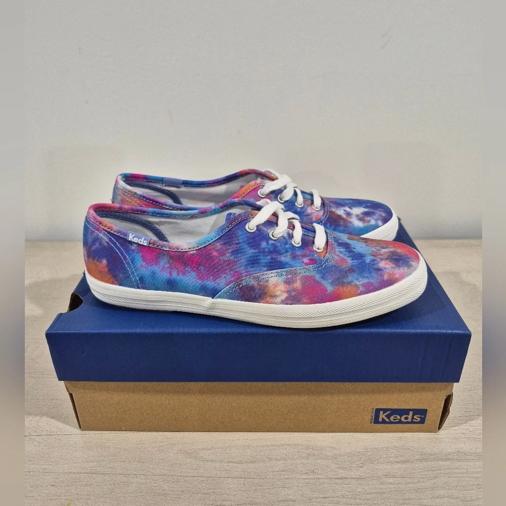 Keds Champion Canvas Sneakers Size 7 BNWT | Tie Dye Casual Shoes - Picture 3 of 5